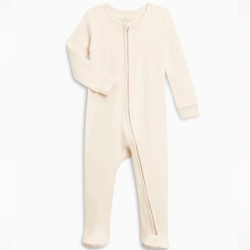 Colored Organics Peyton Zipper Sleeper Natural Size 6-12 months
